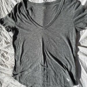 Abercrombie & Fitch Charcoal V-Neck Tee